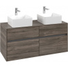 VILLEROY & BOCH Collaro závesná skrinka pod dve umývadlá na dosku, 4 zásuvky, 1200 x 500 x 548 mm, Stone Oak, C04400RK