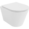 Mexen Rico, závesná WC misa 490x360x370 mm, Rimless Tornádo + WC sedadlo z duroplastu, biela lesklá, 30720400T