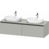 DURAVIT Ketho 2 závesná skrinka pod dve umývadlá na dosku, 2 zásuvky, 1600 x 550 x 459 mm, betón šedá matná, K24889B07070000