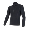 Triko dlouhé pánské SENSOR MERINO DOUBLE FACE zip černé XXL