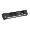 Power Frame 2xUTE 230V, 1xCustom, nabíjačka (USB A + USB C), 0.2m kábel 1.5mm², GST18, hliník/čierny