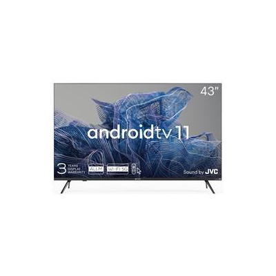 KIVI - 43 , UHD, Android TV 11, Black, 3840x2160, 60 Hz, Sound by JVC, 2x12W, 53 kWh/1000h , BT5.1, HDMI ports 4