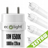 ECOLIGHT 4x LED trubicové svetlo 120cm 18W 6500K 1800lm T8 G13 - studená biela