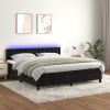 zahrada-XL Posteľ boxsping s matracom a LED čierna 180x200 cm zamat 3134659