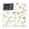 Flipové pouzdro Mobiwear - Xiaomi Poco X6 Pro 5G - MD03S Tenké rostlinky s květy (Knížkové flip pouzdro, obal, kryt na mobil Xiaomi Poco X6 Pro 5G - MD03S Tenké rostlinky s květy, materiál Umělá kůže