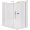 CERANO - Sprchová zástena Walk-in Onyx TL/P - 8 mm - hranatá vzpera - zlatá kartáčovaná, transparentné sklo - 160x50 cm