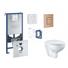 Grohe Rapid SLX Set predstenovej inštalácie, klozetu, dosky SoftClose, tlačidla Skate Cosmopolitan a súpravy na vhadzovanie tabliet, kefovaný Warm Sunset SANI11BB4143-GR