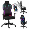 Huzaro Combat 6.2 Čierna RGB | LED osvetlenie Herná stolička Kancelárska stolička | Nosnosť 140 kg Nastaviteľné operadlo Podrúčky Výška sedadla | Čierna