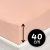 Jersey napínacie prestieradlo na extra vysoký matrac JR-005 Svetlo broskyňové 200 x 220 - výška 40 cm