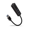 AXAGON HMA-CR3A, USB 3.2 Gen 1 hub, porty 3x USB-A + čtečka karet SD/microSD, kovový, kabel USB-A 20cm HMA-CR3A