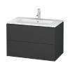 Duravit L-Cube - Umývadlová skrinka, 55x82x48 cm, 2 zásuvky, grafit mat LC624104949