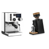 Rancilio Silvia BC PID, white + Eureka Mignon Single Dose, Black & Oak