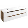 WAVE dvojumývadlová skrinka 149,7x50x47,8cm, biela/dub collingwood WA150-3019
