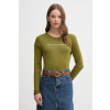 Bavlnené tričko s dlhým rukávom United Colors of Benetton 3GA2E16G0 zelená XL