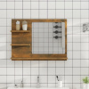 vidaXL Kúpeľňové zrkadlo dymový dub 60x10,5x45 cm spracované drevo - Hnedá - 126007-72098