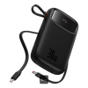 Baseus power banka Qpow 10000mAh 30W čierna s USB-C káblom (6932172667740)