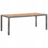 Záhradný stôl, stolík - Garden Table Grey, 190x90x75cm Rattan PE a Wood (Garden Table Grey, 190x90x75cm Rattan PE a Wood)