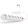 CONNECT IT predlžovací kábel 230V 6 zásuviek s vypínačom 2m biely CI-1283