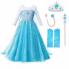 Kostým pre dievča - Kostým z ľadovej pôdy LB Land of Ice 86-98 (Elsa Dress Elza Frozen Outfit 92-98 cm s)