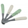 Ergonomické lyžičky 1st Age Silicone Spoons Beaba Mineral Grey Sage Green zo silikónu na samostatné jedenie 4 kusy od 4 mes
