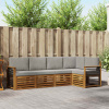 Rohová sofa sada s polštářem 5 pcs Přírodní a světle šedá 3374821