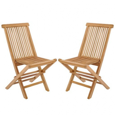 Sada skladacích drevených záhradných stoličiek, 2 ks.