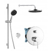 kielle Oudee - Sprchový set s batériou pod omietku, na 2 spotrebiče, s príslušenstvom a telesom, chróm 20602SP10