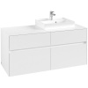 VILLEROY & BOCH Collaro závesná skrinka pod umývadlo na dosku (umývadlo vpravo), 4 zásuvky, 1200 x 500 x 548 mm, White Matt, C07200MS