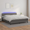 vidaXL Boxspring posteľ s matracom a LED sivá 160x200 cm umelá koža - Sivá - 167919-102255
