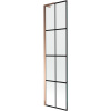 Mexen Next L, 1-krídlová vaňová zástena 50 x 150 cm, 6mm číre sklo-čierny vzor, ružové zlato profil, 895-050-000-03-77-60