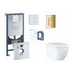 Grohe Rapid SLX Set predstenovej inštalácie, klozetu, dosky SoftClose, tlačidla Skate Cosmopolitan a súpravy na vhadzovanie tabliet, Triple Vortex, Cool Sunrise SANI11BB4145-GR