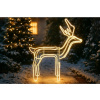 Vonkajší vianočný LED svietiaci sob – 93 × 102 cm, LED neón flex, skladacia konštrukcia Farba: Studená biela