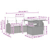 vidaXL 5-dielny záhradný pohovkový set s vankúšmi Svetlosivý Polyratan, vidaXL 2-miestna záhradná pohovka s úložným priestorom a vankúšmi Svetlosivý Polyratan - Svetlosivá - 282084-298822