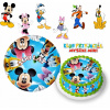 DIGITÁLNA TLAČ Jedlý obrázok na tortu Myšiak Mickey MINNIE + POSTAVY TEXT 74