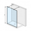 Jika Pure - Sklenená stena pevná 130 cm na sprchovú vaničku 130 cmx80 cm a 130 cmx90 cm, s úpravou Jika Perla Glass, vrátane dvoch vzpier, 130cm x20cm x200 cm H2674210026681