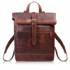 Paolo Peruzzi Kožený batoh v retro štýle na notebook | koňak AY-32-CG