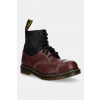 Kožené členkové topánky MM6 Maison Margiela MM6 Maison Margiela x Dr. Martens dámske, bordová farba, na plochom podpätku, S66WU0125.P8029