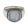 Sanu Babu Prsteň s polodrahokamom, mesačný kameň 11x13mm, zdobený, postriebrený (10µm) 65