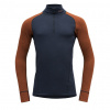 Pánske merino tričko Devold Duo Active Merino 210 Z.Neck Man flame/ink S