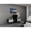 Cama Meble Tv stolík VIGO GLASS 180, čierny mat/biely lesk