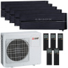 Klimatizácia Mitsubishi LN 5x 2,5kW multisplit + vonk.j. 10,2kW (čierna)