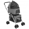vidaXL 2-vrstvový skladací kočík pre psa sivý 83x48x97cm oxford. látka 172205