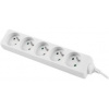 LANBERG Prodlužovací přívod 1.5M 5X klasická zásuvka měď kabel bílý PS0-05E-0150-W