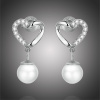 GRACE Silver Jewellery Stříbrné náušnice s perlou a zirkony Michela, stříbro 925/1000 E-BSE552/95 Bílá