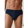 Atlantic 3 PACK slipy 3MP-205 - bavlna Hnedo-modrá 2XL