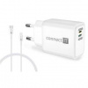 Nabíjačka do siete Connect IT 1x Lightning + 1×USB-C, 20W + kabel Lightning/USB-C (CWC-2090-WH) biela