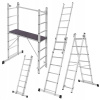 ALUMINIOVÉ LEŠTENIE REBRÍK 2x7 SADA 2v1 SKLOPNÁ 4,18 m 150 kg PODESTA
