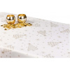 Vianočný teflónový obrus BIELY ZLATÉ STROMČEKY - Rôzne veľkosti aj VÝROBA NA MIERU Veľkosť: 30*30cm