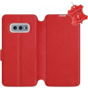 Flip puzdro na mobil Samsung Galaxy S10e – Červené – kožené – Red Leather 5903226814756