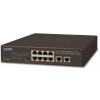 Planét GSD-1008HP, PoE switch 8x PoE 802.3at 120W + 2x 1000Base-T, VLAN, extend mód 10Mb/s do 250m